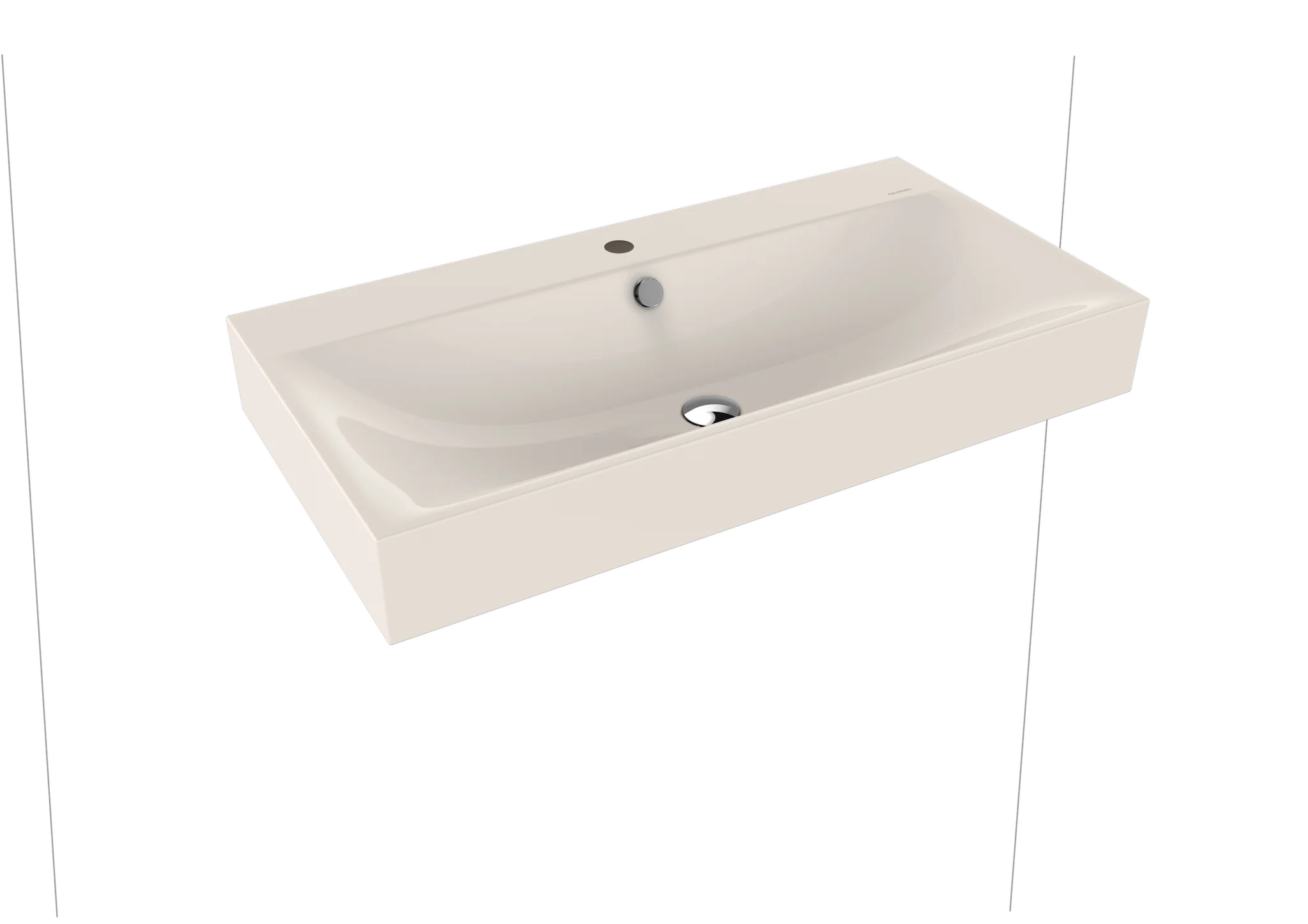 Kaldewei SILENIO Wandwaschtisch, 900x460 mm, pergamon, Perl-Effekt, Antidröhn mit 1er Hahnlochbohrung, chrom