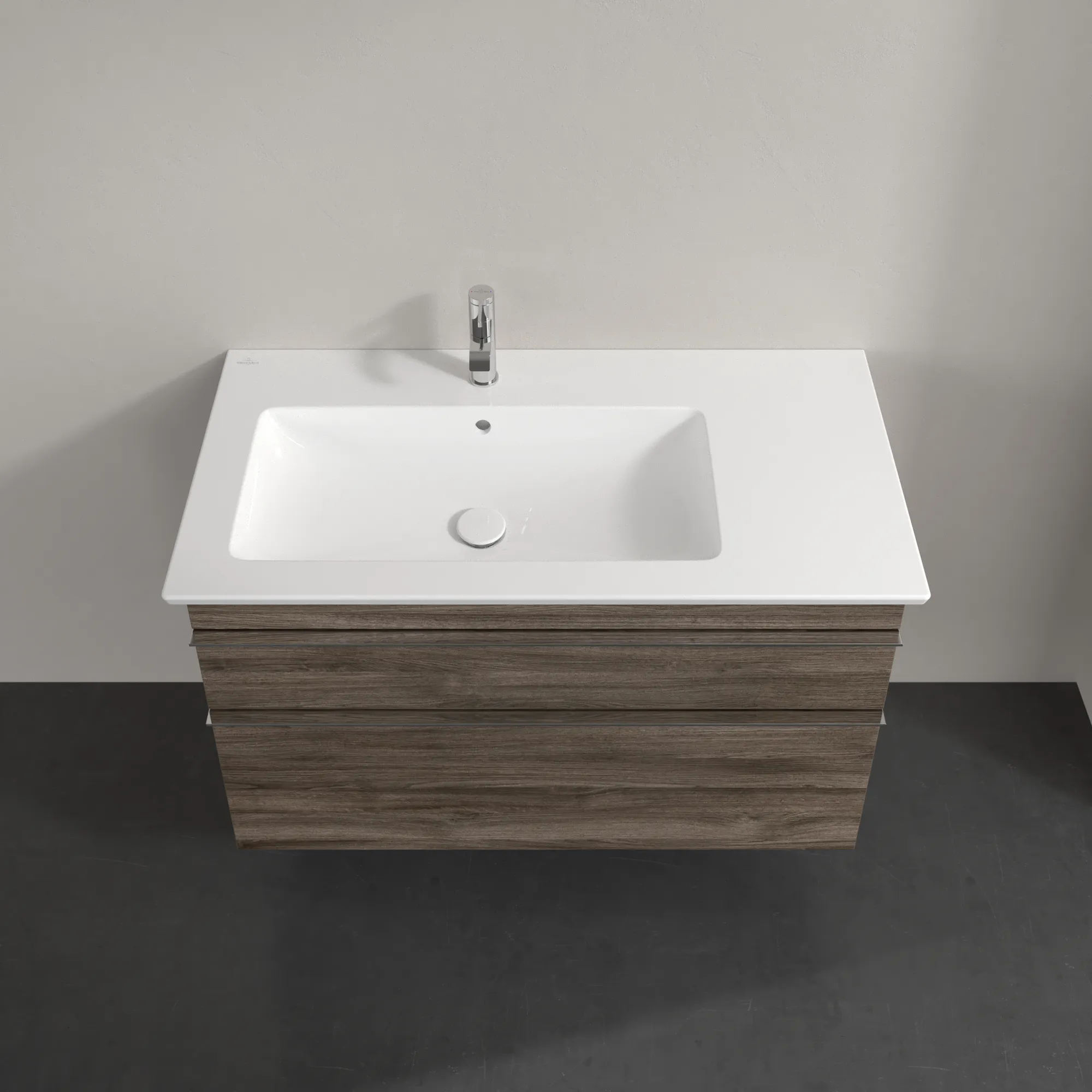Villeroy & Boch Waschtischunterschrank „Venticello“ für Schrankwaschtisch 953 × 590 × 502 mm Stone Oak, für Becken links