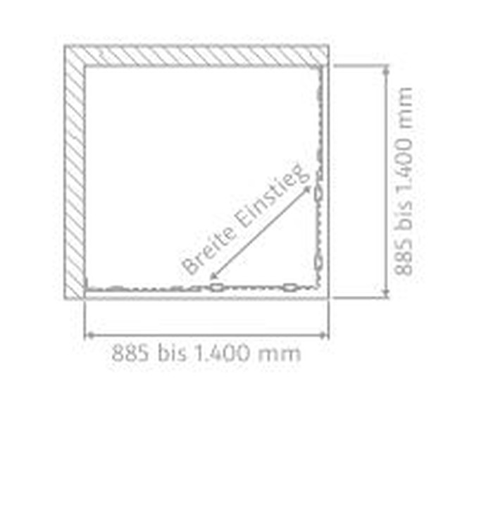 HSK Eckeinstieg Schiebetür 4-teilig „K2“ Glas Mattierung mittig (65 cm) HSK Eckeinstieg Schiebetür 4-teilig „K2“ Glas Mattierung mittig (65 cm)