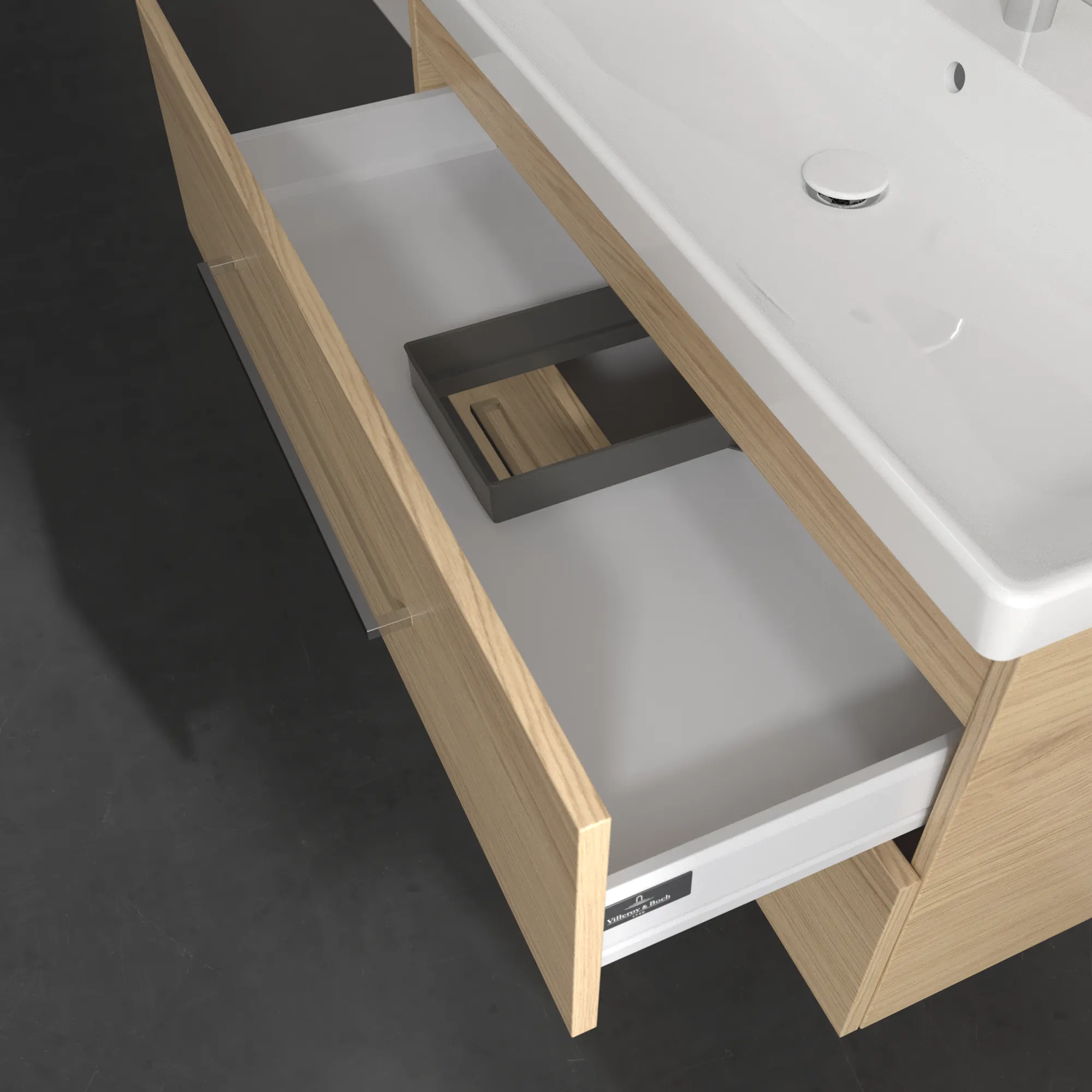 Villeroy & Boch Waschtischunterschrank „Avento“ für Schrankwaschtisch 980 × 514 × 452 mm Nordic Oak, Soft Closing