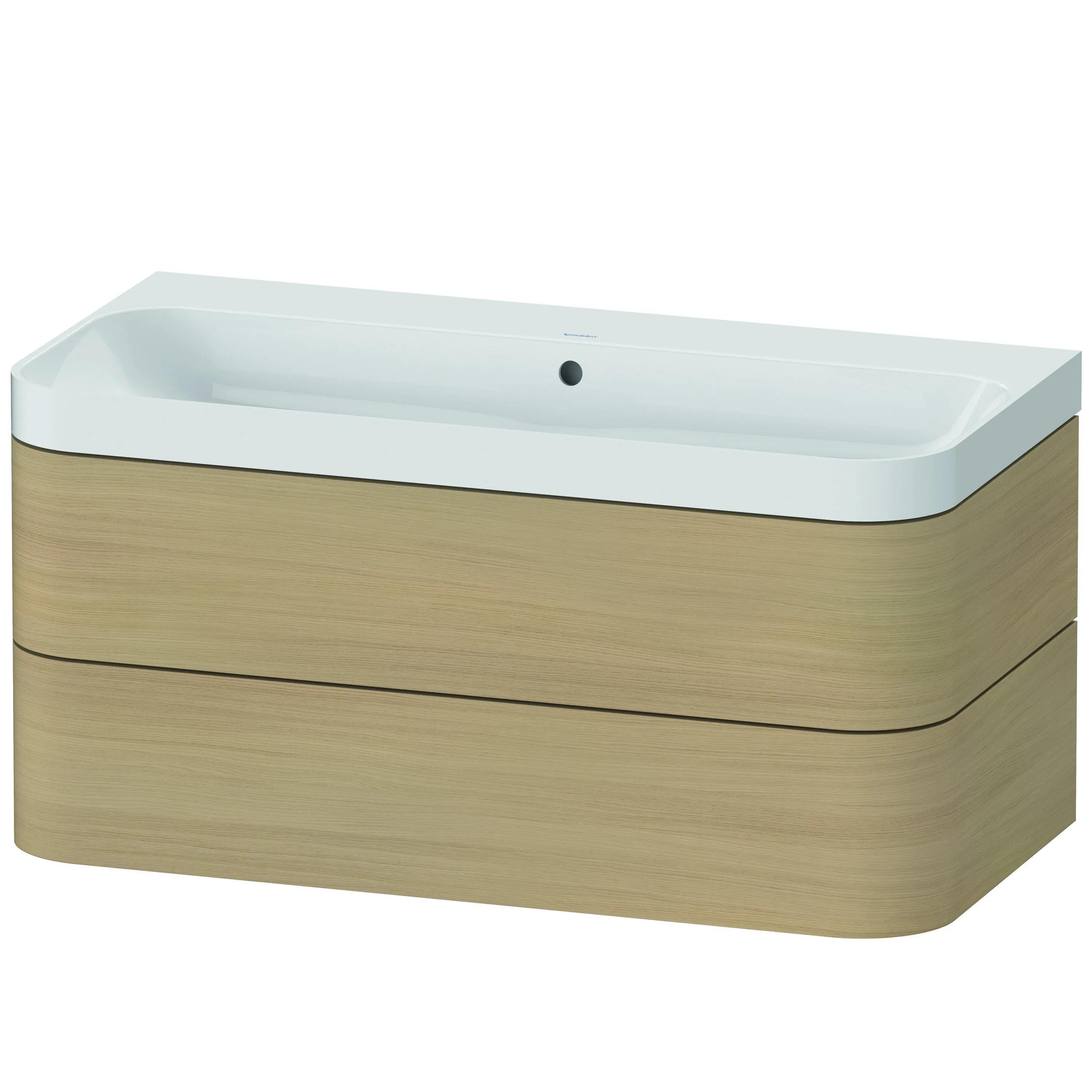 Duravit Waschtischunterschrank c-shaped Set wandhängend „Happy D.2 Plus“ 97,5 × 48 × 49 cm Mediterrane Eiche