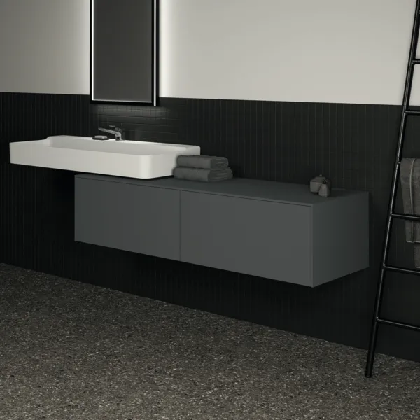 Ideal Standard Waschtischunterschrank Conca, 2 Auszüge, Anthrazit Ideal Standard Waschtischunterschrank Conca, 2 Auszüge, Anthrazit