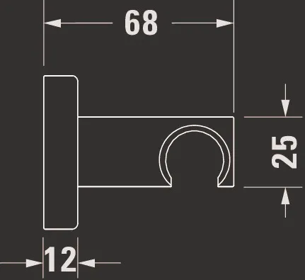 Duravit DU Brausehalter 55x102 Rosette Eckig Schwarz Matt Duravit DU Brausehalter 55x102 Rosette Eckig Schwarz Matt