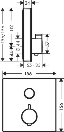 Thermostat Unterputz ShowerSelect Glas 1 Verbraucher weiss/chrom