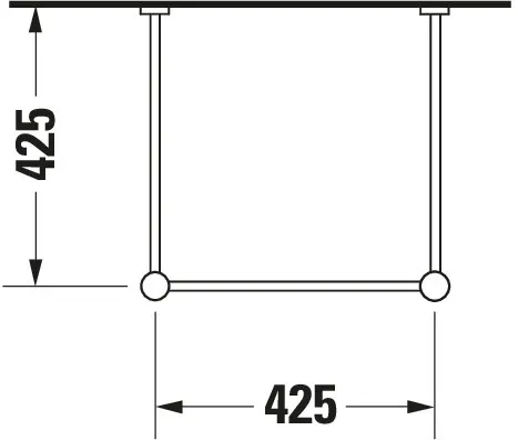 Duravit Metallkonsole Vero, Chrom Poliert, höhenverstellbar, 425x425x715-780 mm, Bodenstehend mit Wandbefestigung