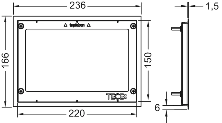 -WC-Abdeckrahmen Metall gebürstet, für WC-Einbaurahmen -WC-Abdeckrahmen Metall gebürstet, für WC-Einbaurahmen