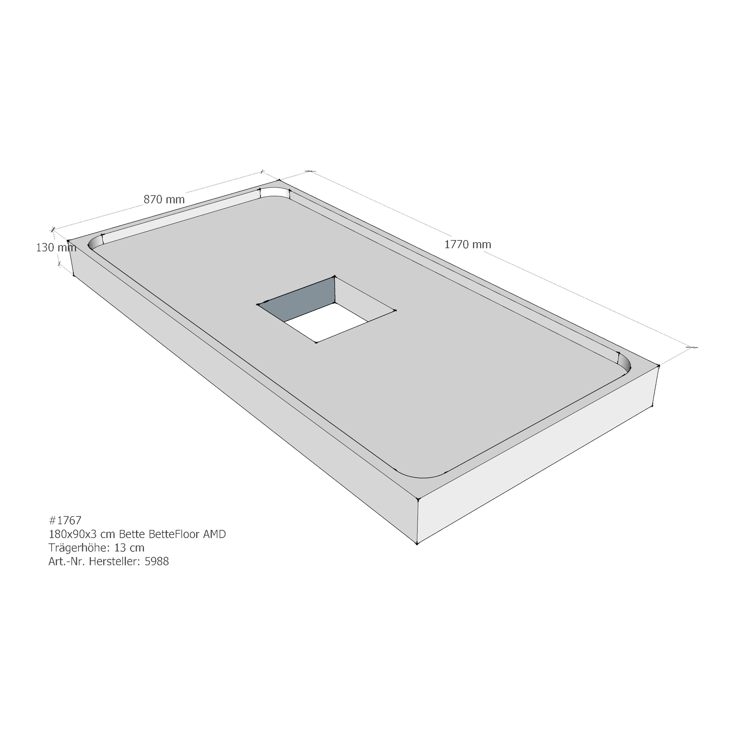 Duschwannenträger für Bette Floor 180 × 90 × 3 cm Breite: 90 cm / Länge: 180 cm Duschwannenträger für Bette Floor 180 × 90 × 3 cm Breite: 90 cm / Länge: 180 cm