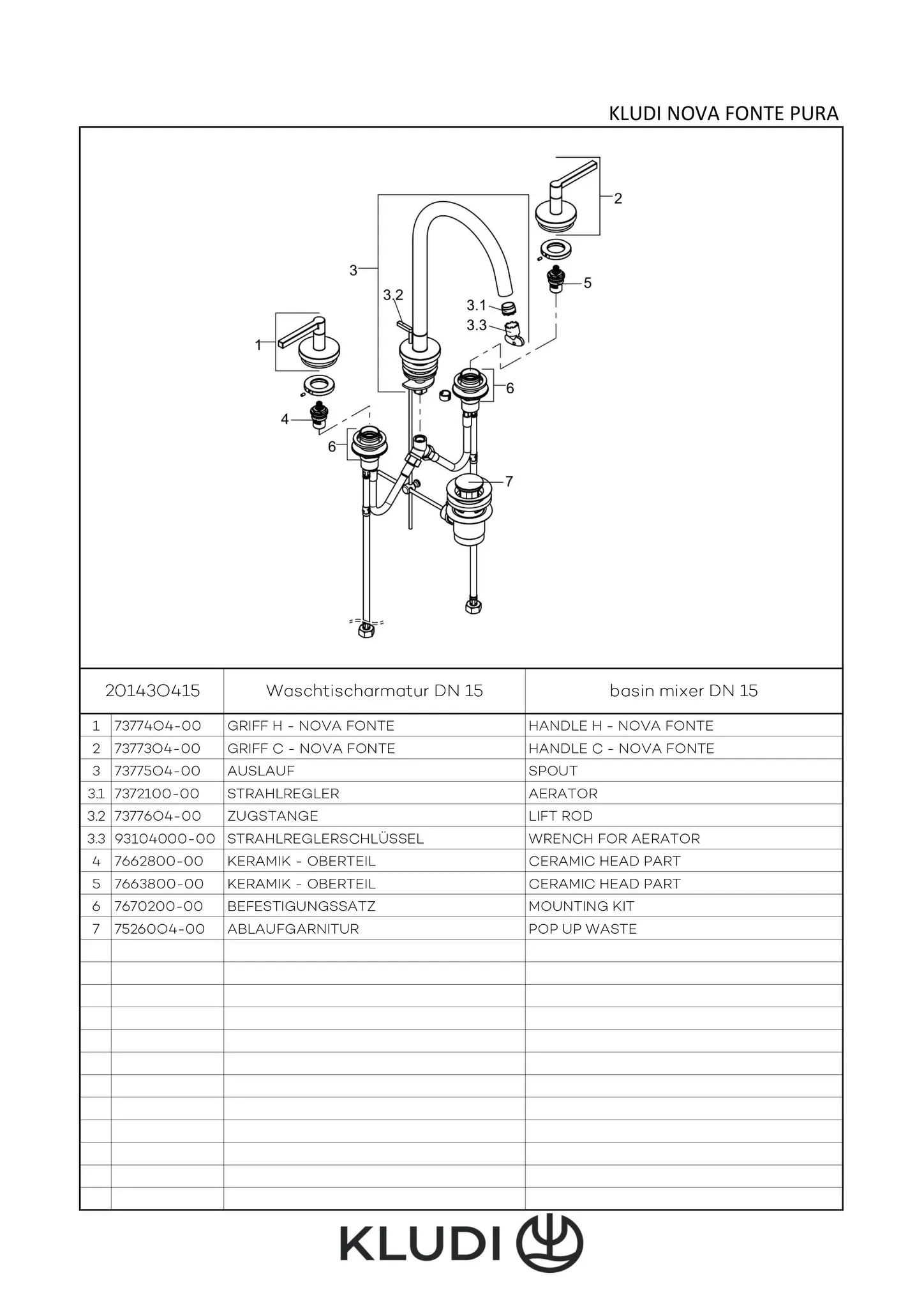 NOVA FONTE Waschtischarmatur PURISTIC Dreilochmontage chrom NOVA FONTE Waschtischarmatur PURISTIC Dreilochmontage chrom