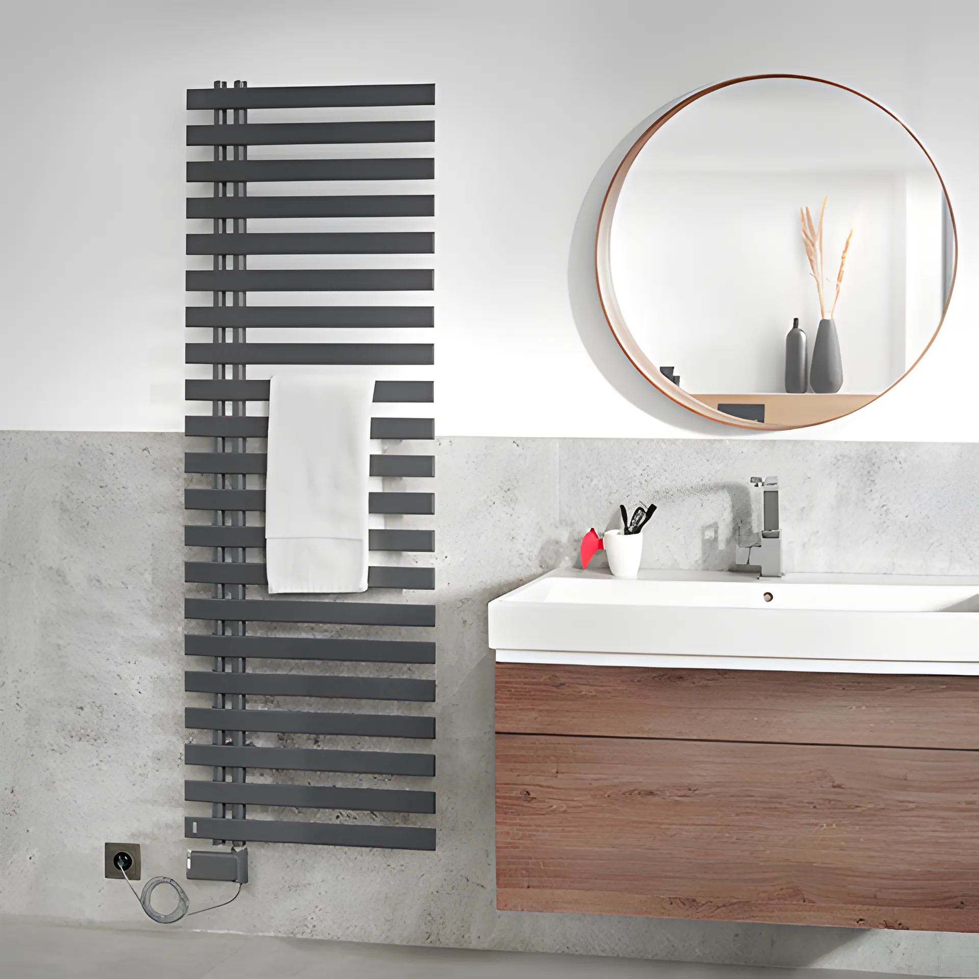 BEMM Design-Elektroheizkörper „ChaCha NOW EK“ 50 × 84,9 cm in Schwarz samtmatt