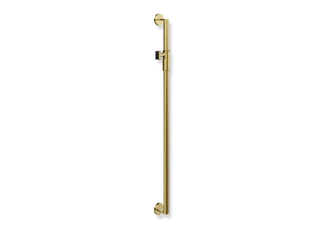 HEWI Brausehalterstange System 900, Edelstahl PVD, Achsmaß 1.100 mm, Durchmesser 32 mm, magnetischer Brausehalter, Farbe Gold glänzend