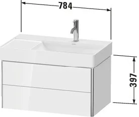 Duravit Waschtischunterschrank wandhängend „XSquare“ 78,4 × 39,7 × 46 cm Flannel Grey Seidenmatt
