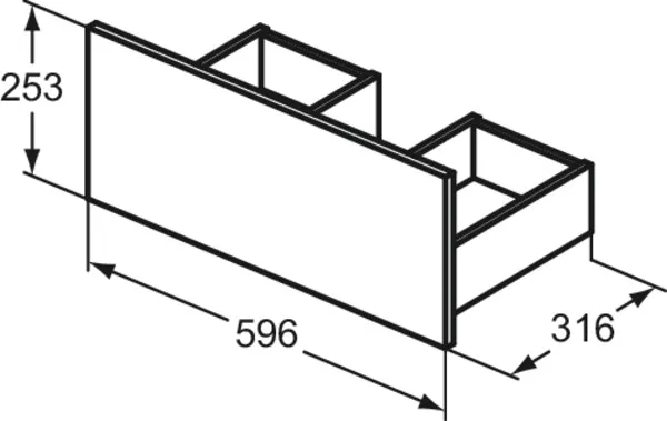 Ideal Standard Eurovit+ Schublade 60 cm Nussbaum geflammt