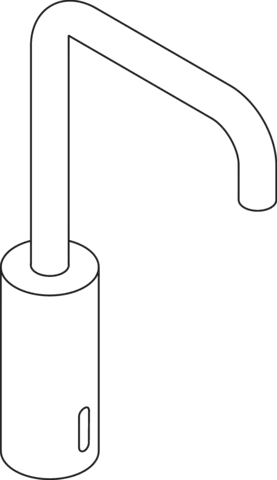 SENSORIC Waschtischarmatur elektr., verchr, Rundrohr, Batteriebetrieb SENSORIC Waschtischarmatur elektr., verchr, Rundrohr, Batteriebetrieb