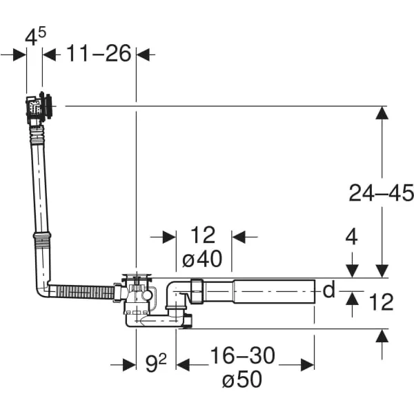 Geberit Badewannenablauf Modell 150700006 Geberit Badewannenablauf Modell 150700006
