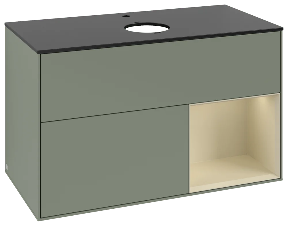 Villeroy & Boch Finion Waschbeckenunterschrank G78 1000x603x501mm Olive Matt/Silk Grey Matt/Glass Black Matt