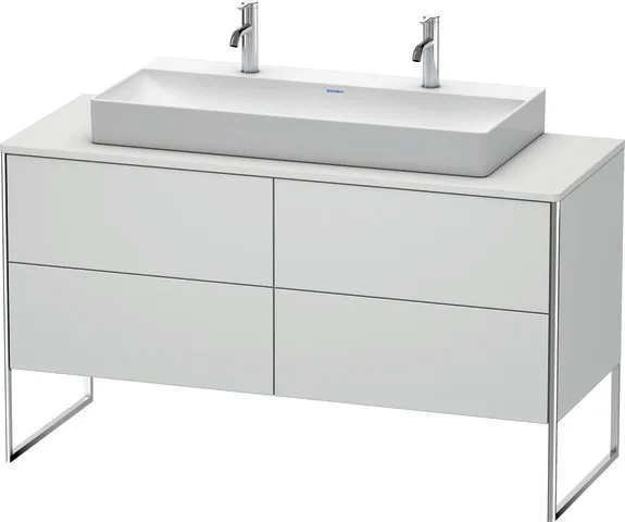 Duravit Waschtischunterschrank bodenstehend „XSquare“ 140 × 77,8 × 54,8 cm Becken: mittig / Front- & Korpusfarbe: Weiß Seidenmatt / Größe: 140 × 54,8 × 77,8 cm / Oberfläche: Lack / Profile: Chrom / Schubladen: 4 Duravit Waschtischunterschrank bodenstehend „XSquare“ 140 × 77,8 × 54,8 cm Becken: mittig / Front- & Korpusfarbe: Weiß Seidenmatt / Größe: 140 × 54,8 × 77,8 cm / Oberfläche: Lack / Profile: Chrom / Schubladen: 4