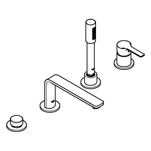Grohe Lineare 4-Loch-Einhand-Wannenkombination 19577_1 hard graphite gebürstet Grohe Lineare 4-Loch-Einhand-Wannenkombination 19577_1 hard graphite gebürstet