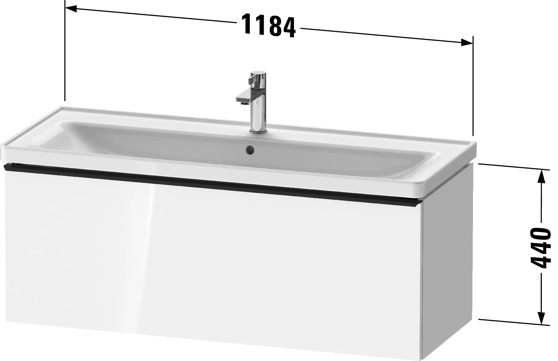 Duravit Waschtischunterschrank wandhängend „D-Neo“ 118,4 × 44 × 45,2 cm in Taupe Matt