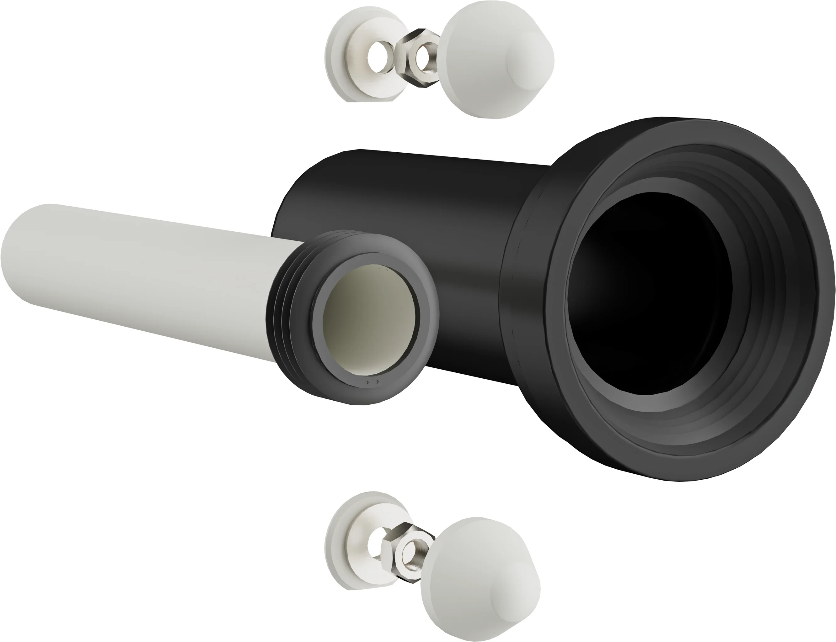 Hansgrohe Anschlussgarnitur Set universal für Wand-WC – Polypropylen, passend für Wand-WC und Vorwandelement