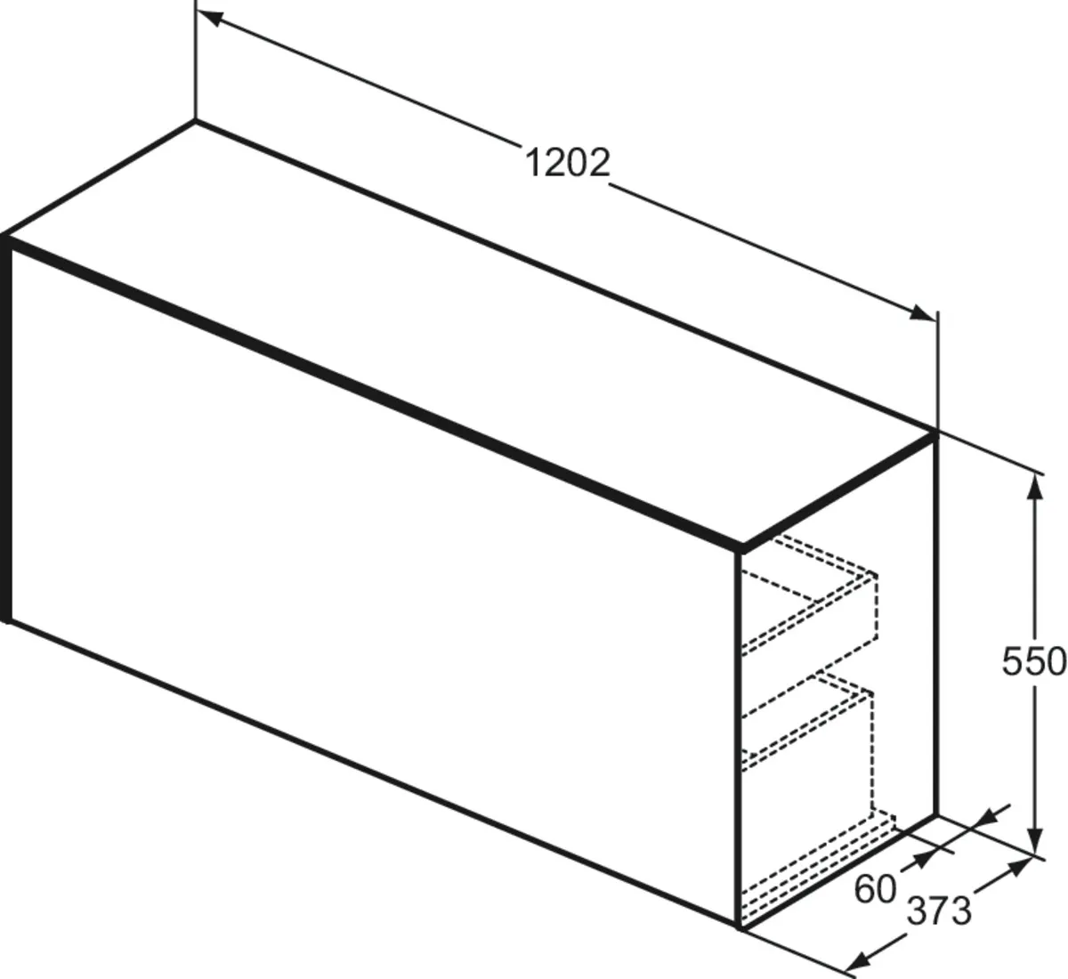 Ideal Standard Waschtischunterschrank „Conca“ 120,2 × 55 × 37,3 cm Walnuss dunkel Furnier Ideal Standard Waschtischunterschrank „Conca“ 120,2 × 55 × 37,3 cm Walnuss dunkel Furnier