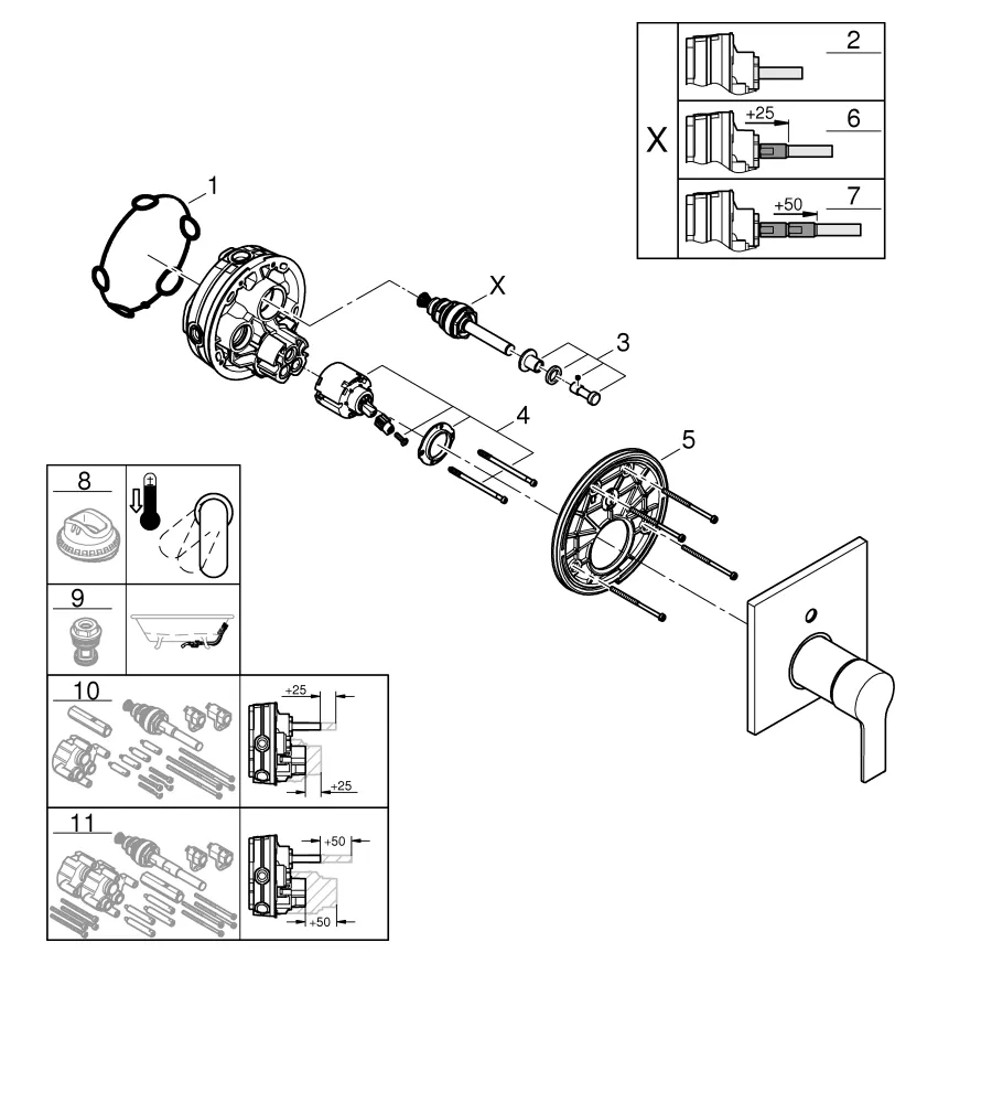 Grohe Allure Einhand-Wannenbatterie Fertigmontageset für Rapido SmartBox chrom Grohe Allure Einhand-Wannenbatterie Fertigmontageset für Rapido SmartBox chrom