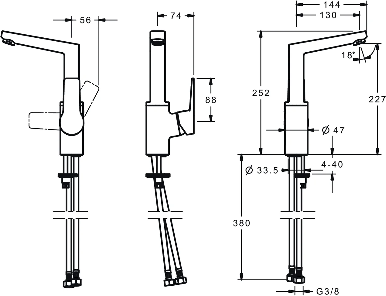 HansaTWIST Einhebelmischer Waschtischbatterie HansaTWIST 0955 Ausladung 130 mm DN15 Matt-Schwarz HansaTWIST Einhebelmischer Waschtischbatterie HansaTWIST 0955 Ausladung 130 mm DN15 Matt-Schwarz