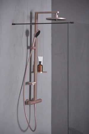 Ideal Standard Ceratherm Alu+ Duschsystem mit Thermostat, 2 Handbrause & 2 Kopfbrause, Rosé Ideal Standard Ceratherm Alu+ Duschsystem mit Thermostat, 2 Handbrause & 2 Kopfbrause, Rosé