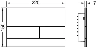 square II WC-Betätigungsplatte Zweimengentechnik, Glas schw. satiniert square II WC-Betätigungsplatte Zweimengentechnik, Glas schw. satiniert