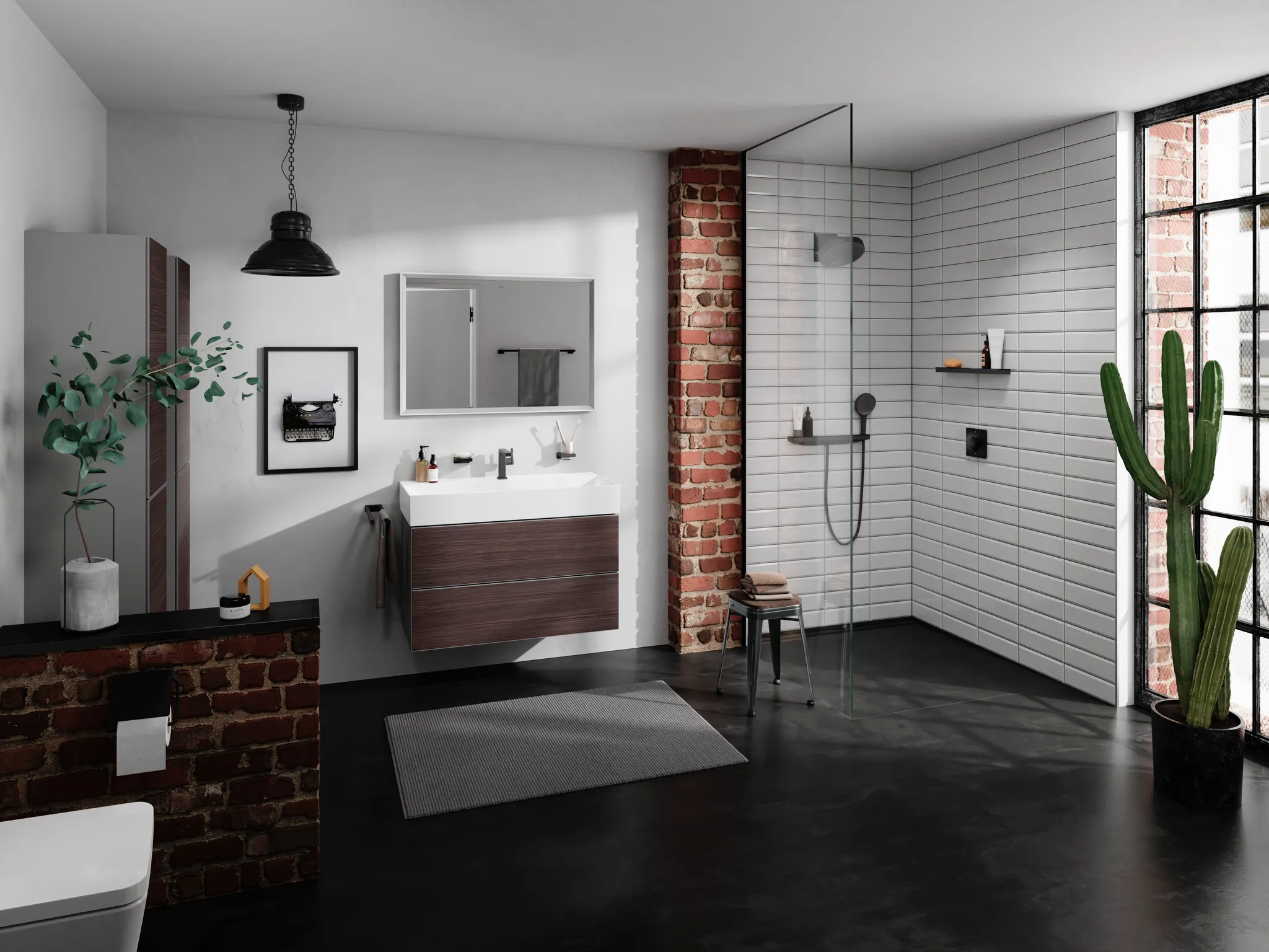 Xevolos E Waschtischunterschrank Schiefergrau Matt 980/475 mit 2 Schubkästen für Waschtisch Bronze Struktur Xevolos E Waschtischunterschrank Schiefergrau Matt 980/475 mit 2 Schubkästen für Waschtisch Bronze Struktur