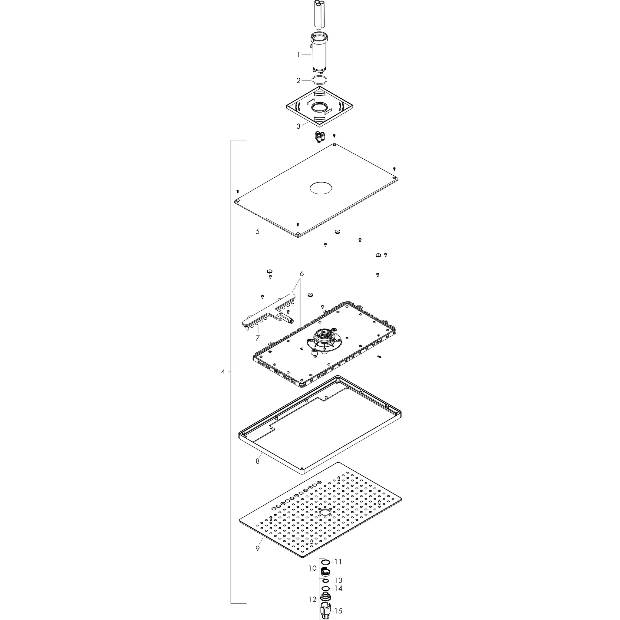 Kopfbrause 460 2jet Axor chrom Deckenmontage Kopfbrause 460 2jet Axor chrom Deckenmontage