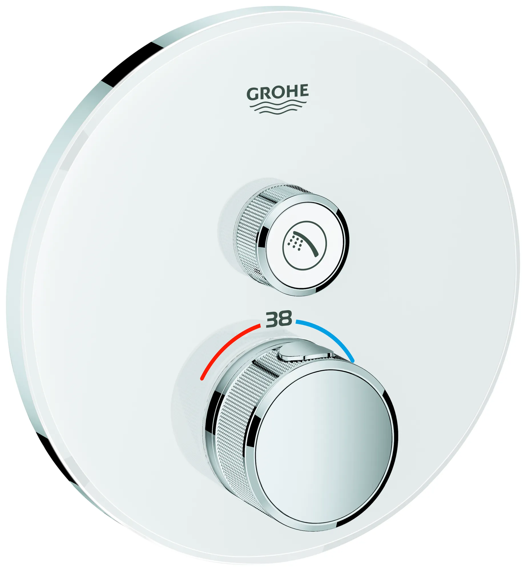 Thermostat Grohtherm SmartControl 29150, mit einem Absperrventil, Fertigmontageset für Rapido SmartBox, Wandrosette rund, moon white Thermostat Grohtherm SmartControl 29150, mit einem Absperrventil, Fertigmontageset für Rapido SmartBox, Wandrosette rund, moon white