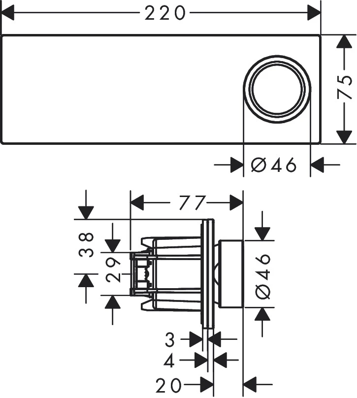 RainPad Fertigset für 3 Verbraucher Schwarz/Chrom