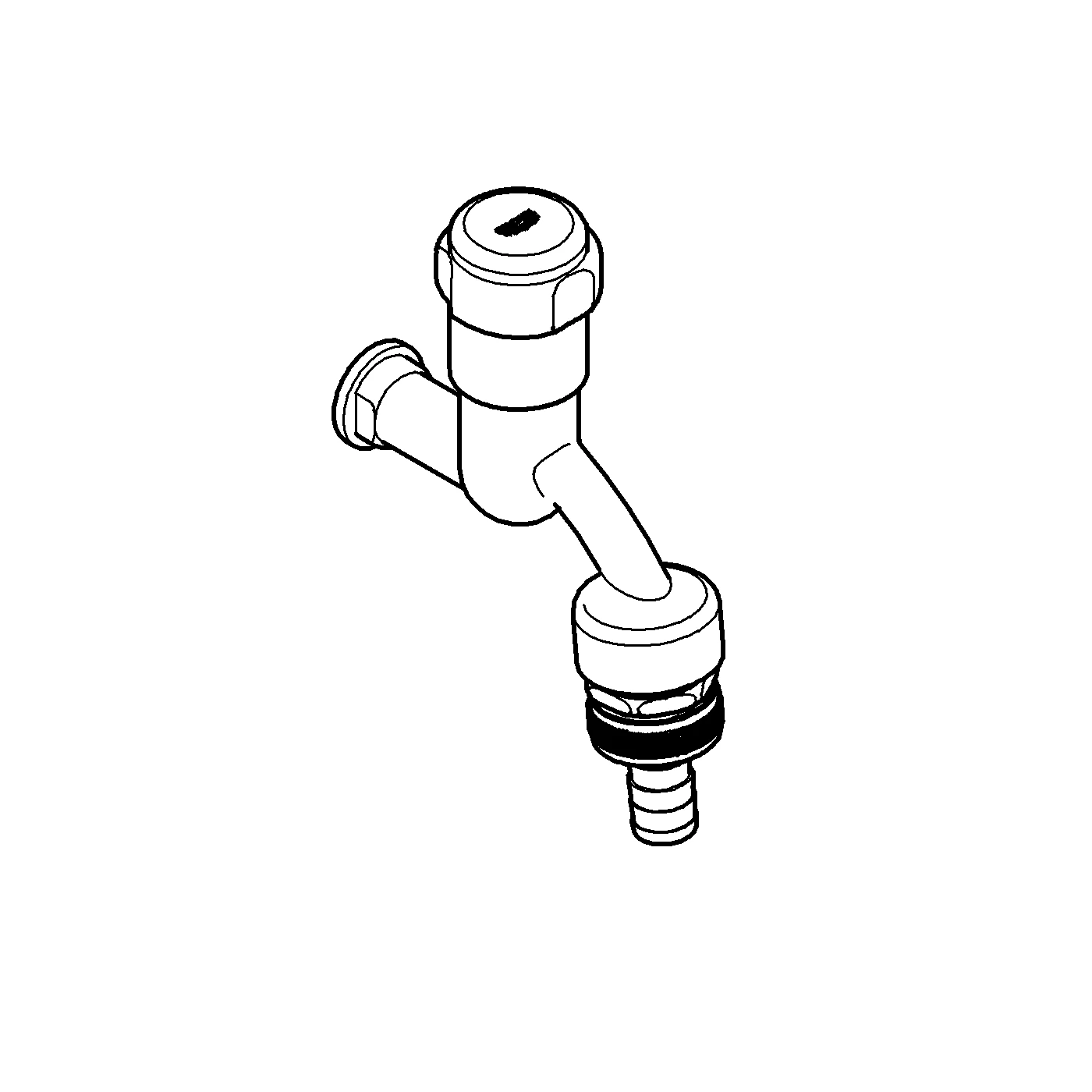 Armaturenkombination Eggemann 41154, DN 15, Wandmontage, Ausladung 90 mm, Sicherungseinrichtung Typ HD, Fettkammer-Oberteil 1/2'' für den absperrbaren Schlauchanschluss, eigensicher, chrom