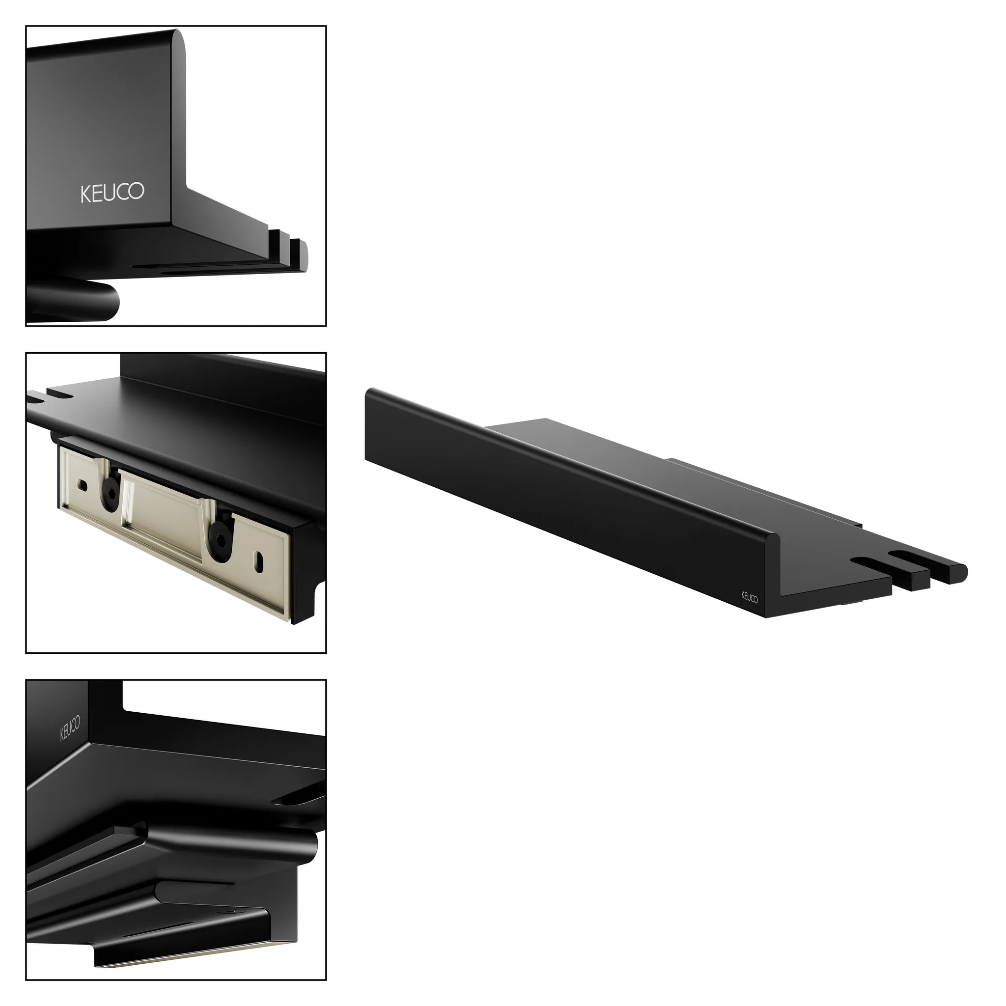 REVA 12859370000 Duschablage mit integriertem Glasabzieher schwarz REVA 12859370000 Duschablage mit integriertem Glasabzieher schwarz