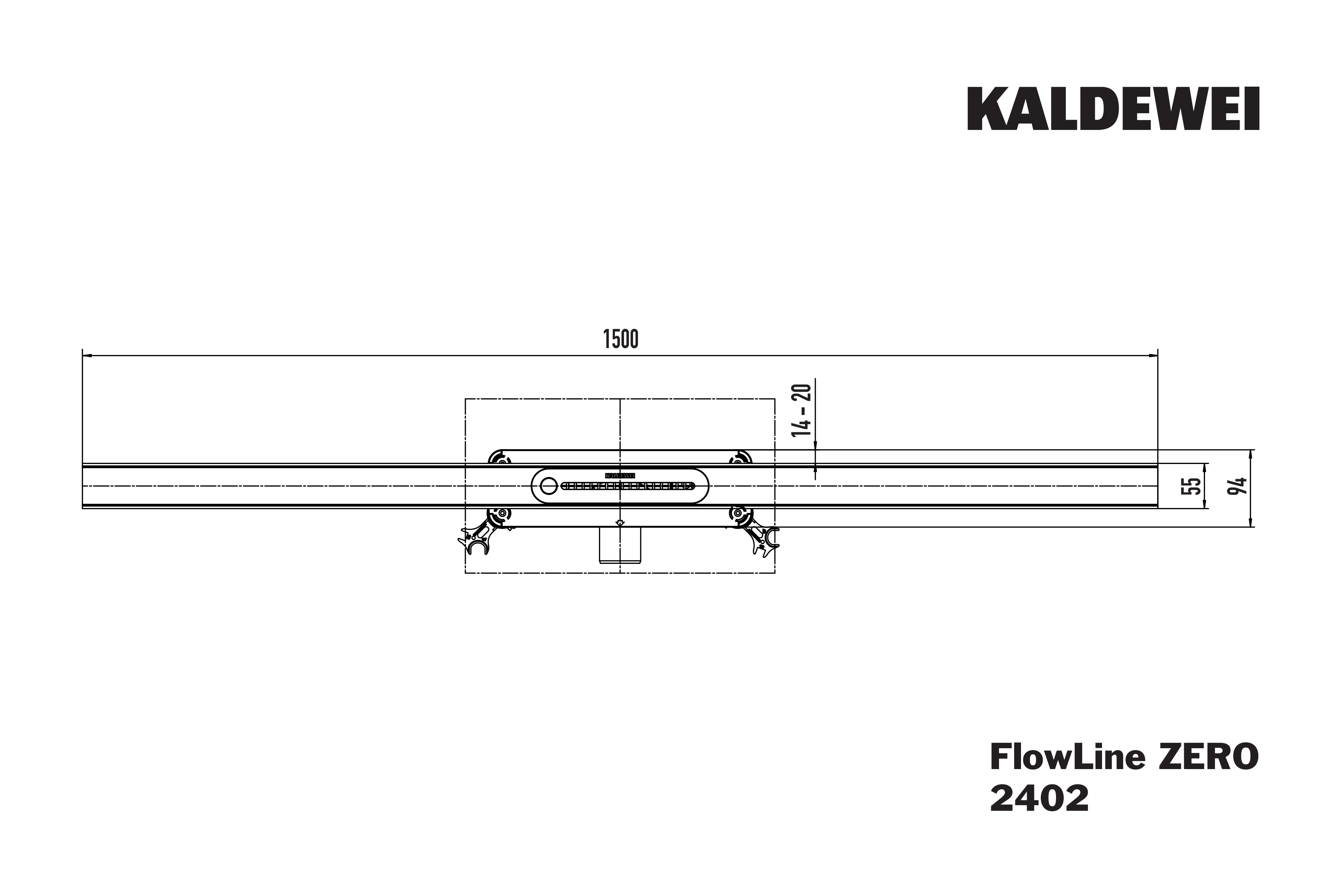 Kaldewei Duschprofil „FlowLine Zero“ Modell 2402 150 cm