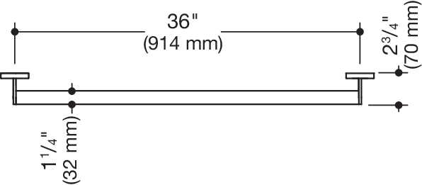 HEWI Haltegriff „System 900“ in Schwarz tiefmatt