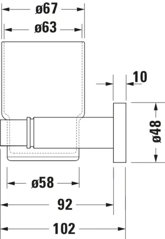 Duravit Glashalter „D-Code“ Glas links, matt, chrom in chrom / weiß /, Befestigung sichtbar, links