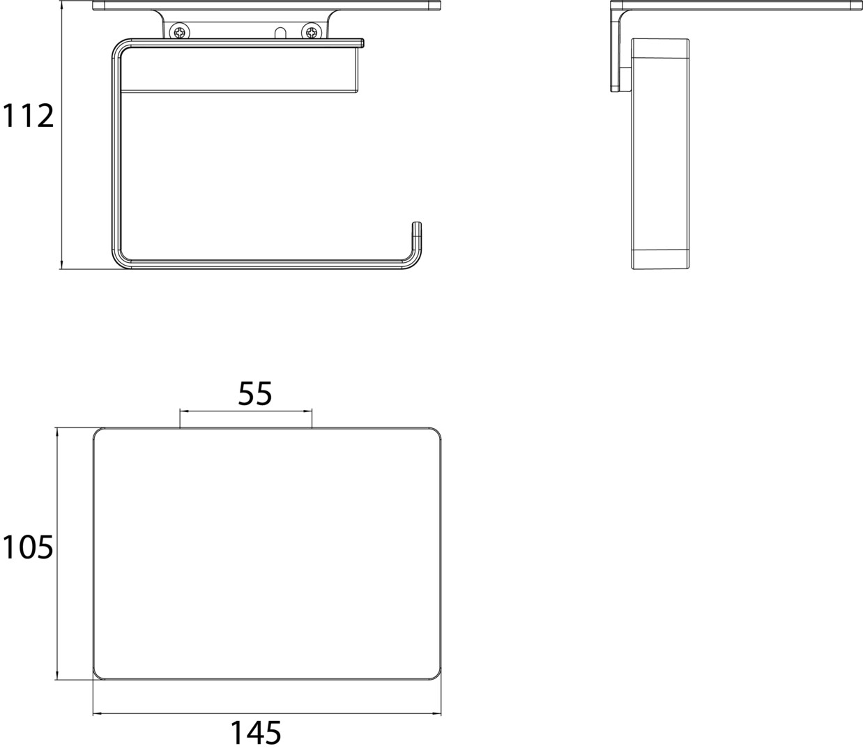 emco Toilettenpapierhalter mit Ablage „loft“ 0 × 0 × 0 cm in chrom