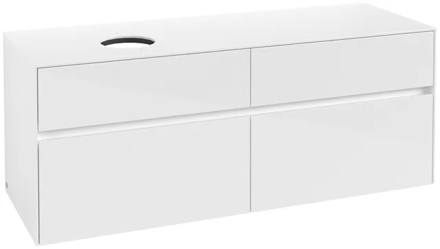 Villeroy & Boch Waschtischunterschrank „Collaro“ 1400 × 548 × 500 mm Glossy White, ohne Beleuchtung, für Becken links