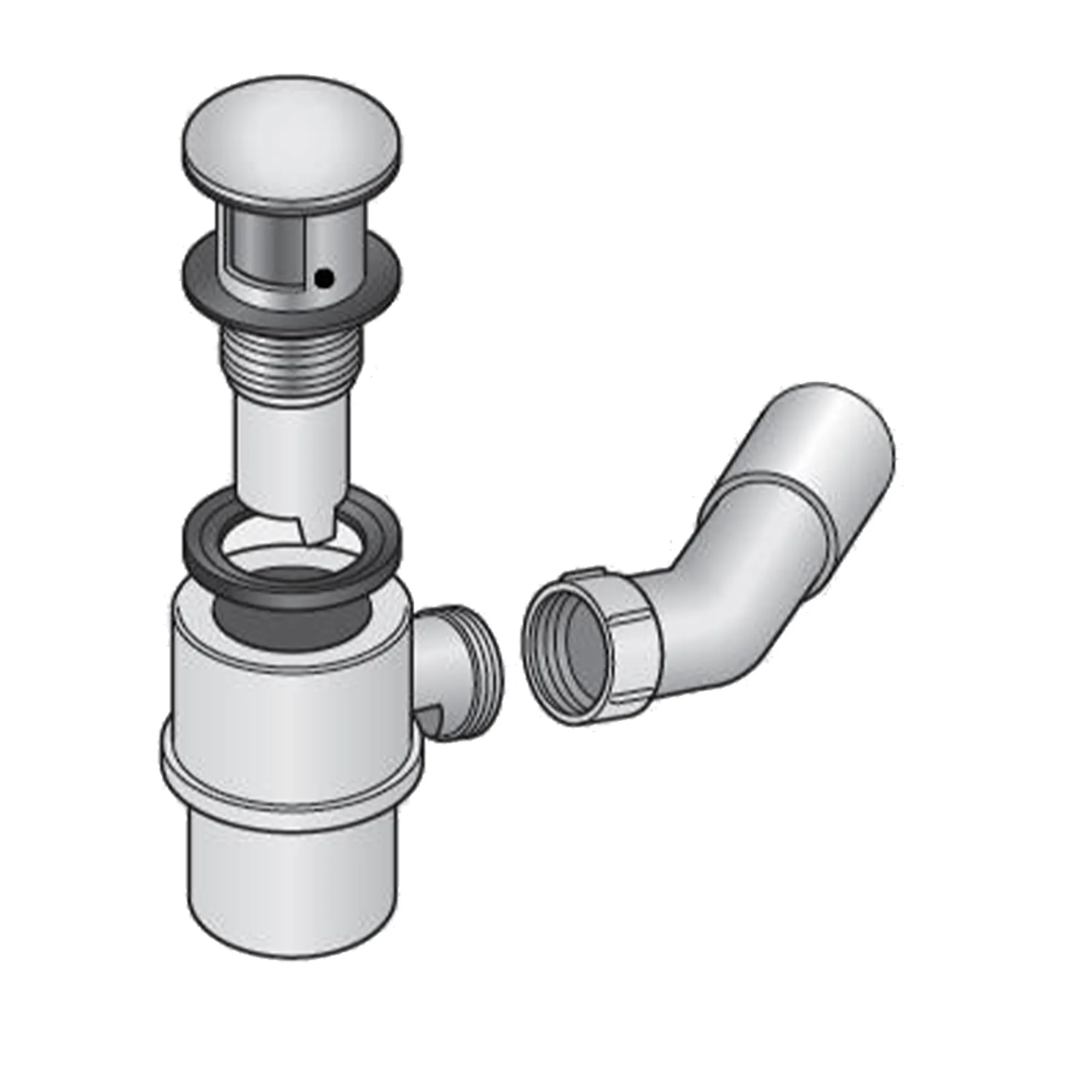 Klick-Klack Ablaufventil mit Abdeckung und Siphon für Badwannen chrom Klick-Klack Ablaufventil mit Abdeckung und Siphon für Badwannen chrom