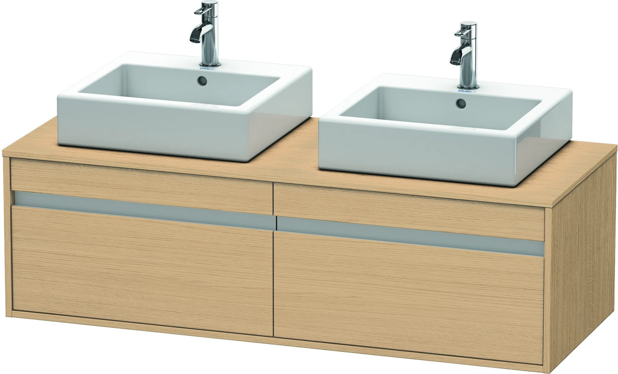 Duravit Waschtischunterschrank wandhängend „Ketho“ 140 × 42,6 × 55 cm Eiche Natur Duravit Waschtischunterschrank wandhängend „Ketho“ 140 × 42,6 × 55 cm Eiche Natur