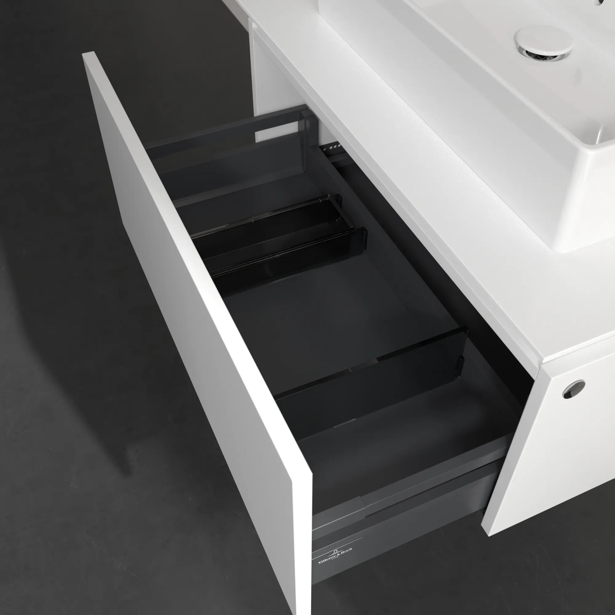 Villeroy & Boch Waschtischunterschrank „Legato“ für Schrankwaschtisch 800 × 380 × 500 mm Weiß Matt, für Becken mittig Villeroy & Boch Waschtischunterschrank „Legato“ für Schrankwaschtisch 800 × 380 × 500 mm Weiß Matt, für Becken mittig