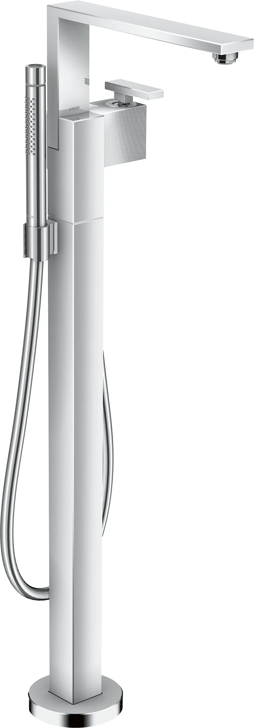 Hansgrohe AXOR Edge Einhebel-Wannenmischer bodenstehend, Diamantschliff Chrom, Ausladung 255 mm