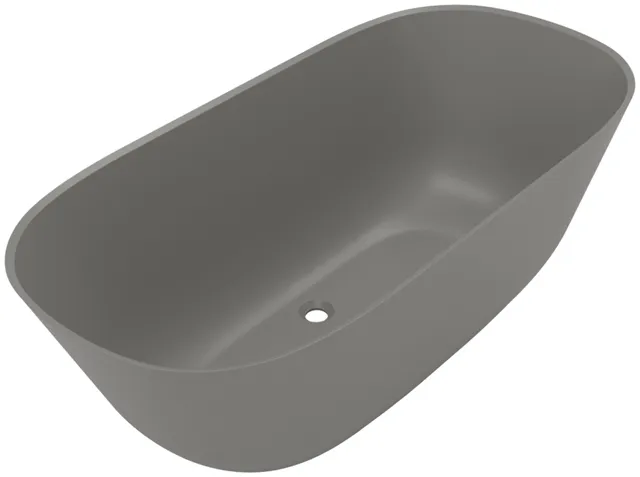 Villeroy & Boch Badewanne „Theano“ freistehend oval 155 × 75 cm, Fußablauf in Grey