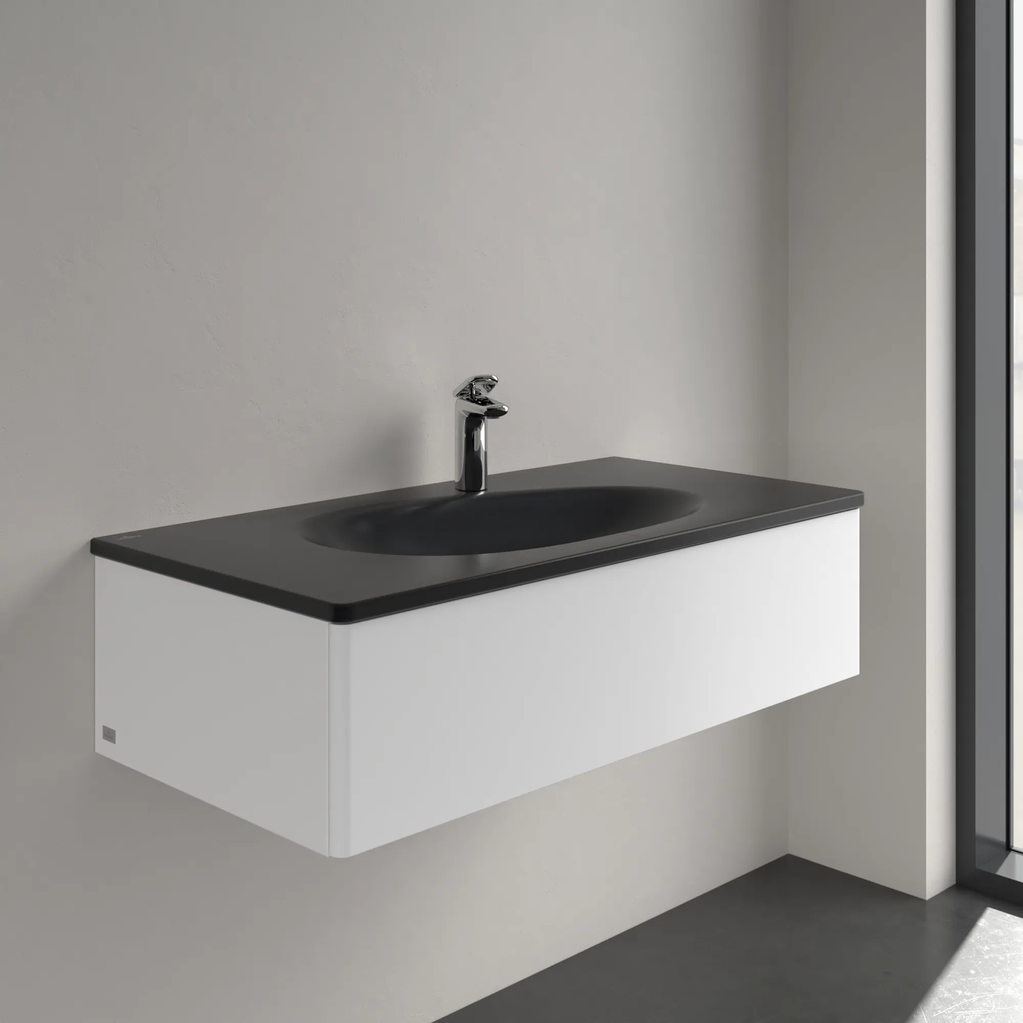 Villeroy & Boch Wandwaschtisch „Antao“ 1000 × 500 × 150 mm, für Becken mittig in Pure Black Villeroy & Boch Wandwaschtisch „Antao“ 1000 × 500 × 150 mm, für Becken mittig in Pure Black