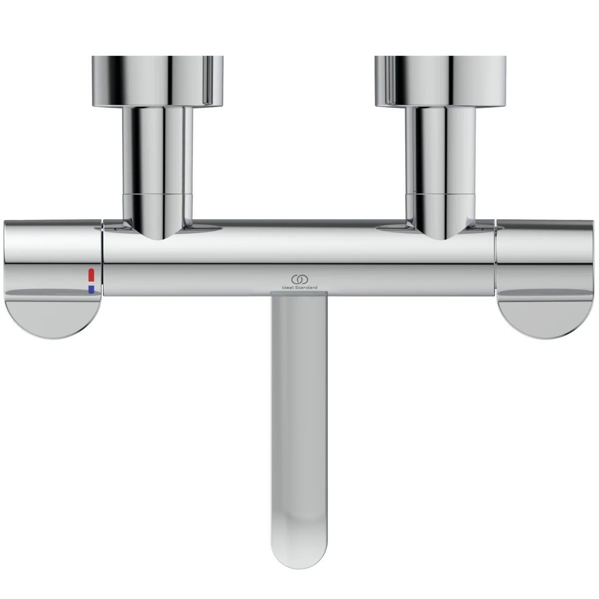 Ideal Standard Ceraplus Safe Wand-Waschtischthermostat, Chrom, Ausladung 257 mm, thermische Desinfektion, absperrbare S-Anschlüsse