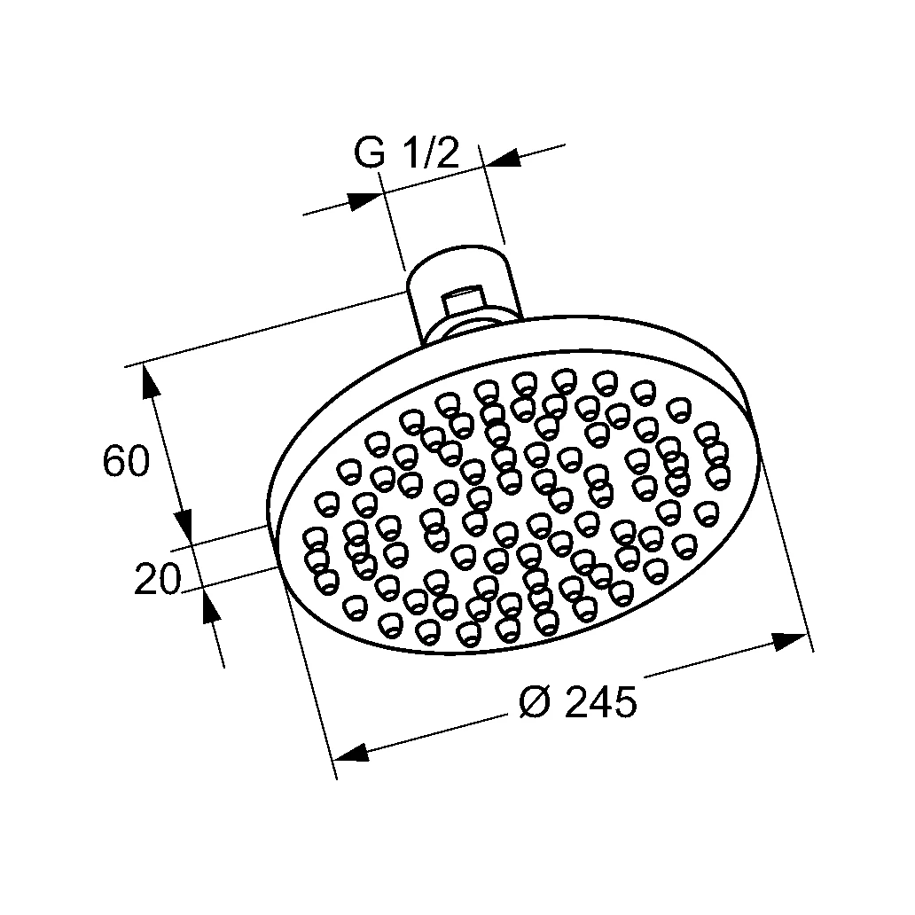 A-QA Tellerkopfbrause 250 mm chrom