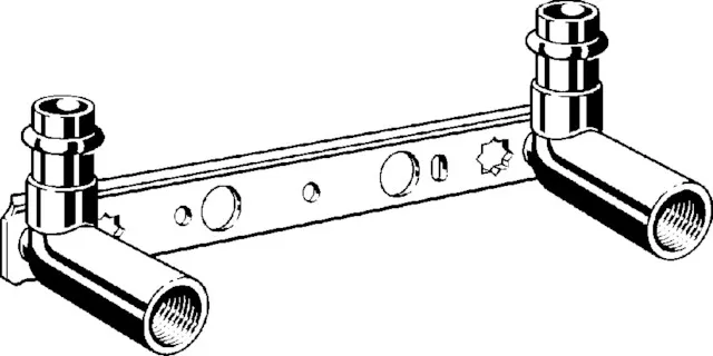 „Sanpress“ Wandscheibe auf Montageschiene 15 mm × 1/2″ × 45 mm × 150/200 mm „Sanpress“ Wandscheibe auf Montageschiene 15 mm × 1/2″ × 45 mm × 150/200 mm