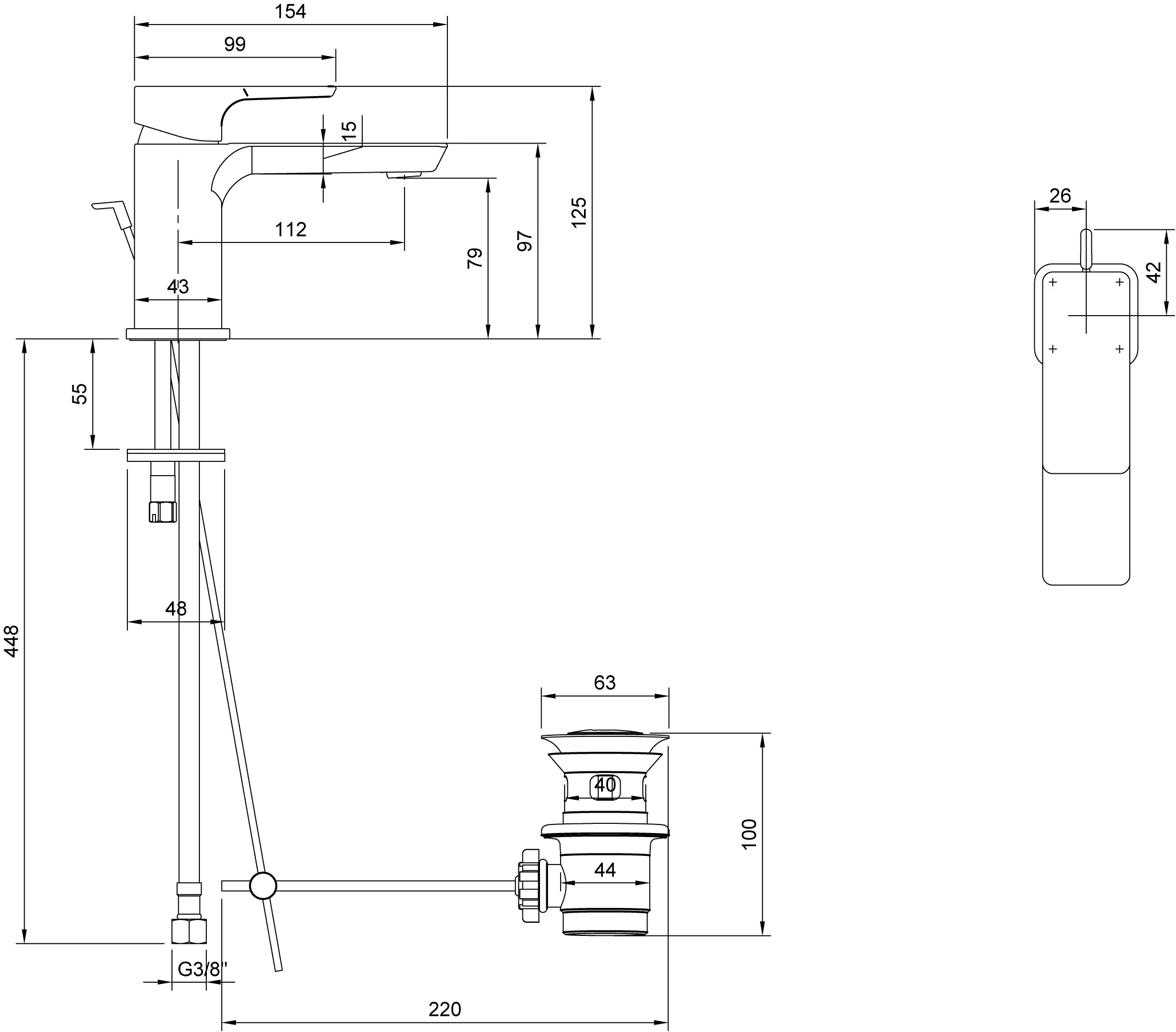 Villeroy & Boch Subway 3.0 Einhebel-Waschtischarmatur TVW112001000, 51 x 125 x 154 mm, Chrom Villeroy & Boch Subway 3.0 Einhebel-Waschtischarmatur TVW112001000, 51 x 125 x 154 mm, Chrom