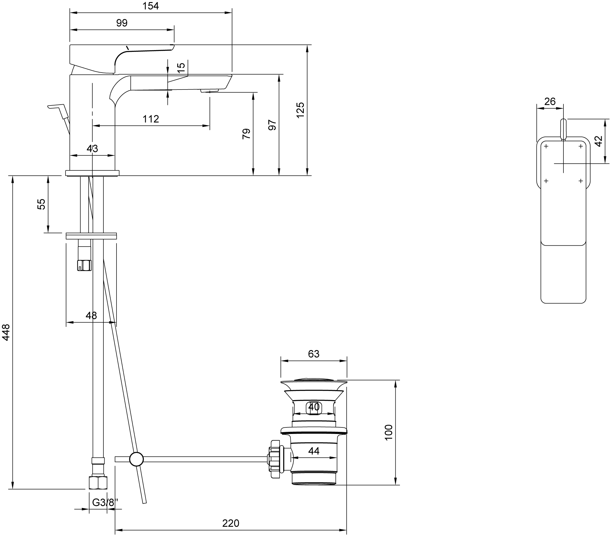 Villeroy & Boch Einhebel-Waschtischarmatur Subway 3.0, Chrom, 125 mm Höhe, 43 mm Durchmesser, 112 mm Auslauflänge Villeroy & Boch Einhebel-Waschtischarmatur Subway 3.0, Chrom, 125 mm Höhe, 43 mm Durchmesser, 112 mm Auslauflänge